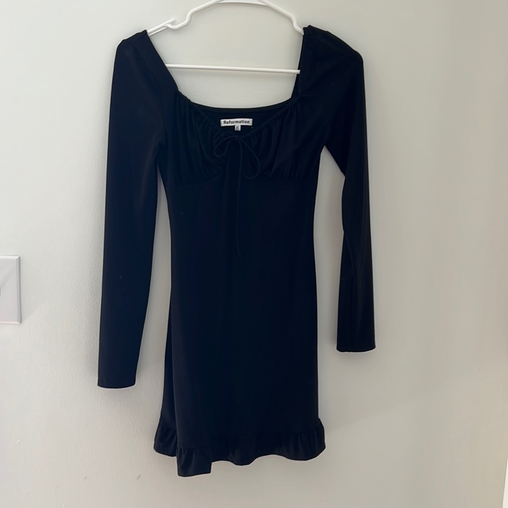Black Knit Reformation Dress XS